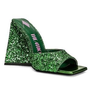 The Attico Devon 115 Glitter Mule Heels Square Toe Evening Party Italian Sz 12